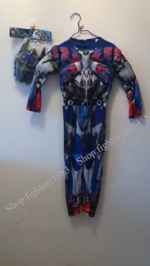 Optimus Prime Transformer (3D) Muscle with Mask Halloween Costume for Kids Boy Outfit(4-10yrs Old)