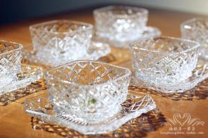 Export Export Classy Crystal Glass Abalone Shark Fin Birds Nest Porringer Meat Broth Open Soup Bowl Dessert Bowl Square Bowl Dish