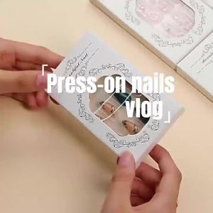 Nail - bộ dụng cụ hộp + khay đựng móng giá sỉ màu trắng có cửa sổ họa tiết hoa văn dụng cụ làm móng