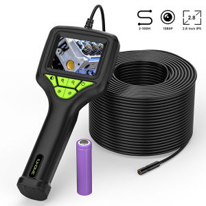 2.8 Hand-held Industrial Endoscope 8mm 1080P Camera 2-100 Meters Rigid Cable IP67 Borescope Inspection Camera for Piping