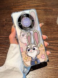 Couples Crazy Animal City Judy50i Cartoon Protective Phone Case Soft TPU Shell for Honor X70/X50 Full Lens Cover Transparent