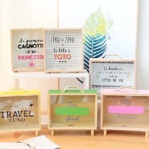 [SG Stock]Wooden Money Savings Bank Piggy Bank for Kids Adults Coins Storage Box Christmas Birthday Gift Home Decor