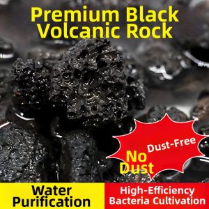 JI-TOP | Black Natural Volcanic Stone Fish Tank Filter Substrate Granules