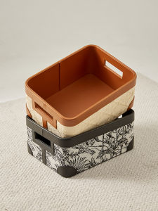 French Vintage Embroidered Wicker Storage Basket Small Snack Storage Box Organizer Box Living Room Storage Basket for Everyone