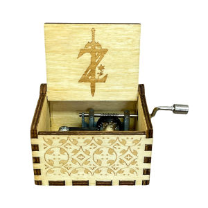 Merry Christmas Series Music Box Wooden Antique Carved Hand Cranked Classic Theme Music for Birthday Party Gifts Family Decor