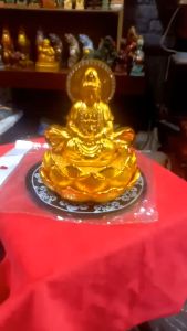 Tượng Phật Quan Âm Để Xe Ô Tô Hai Mặt Đính Đá