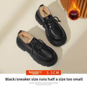 Agsdon | Winter Black Faux Fur Snow Boots Thick Cotton Shoes