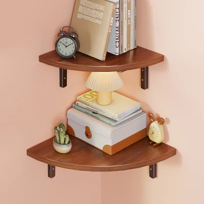 evesigar | Corner Wall Shelf Bedside Storage Rack No Drilling Required