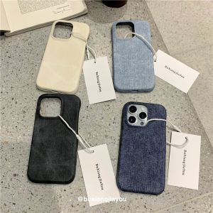 Ốp Lưng Điện Thoại Bằng Vải Denim Chống Va Đập Cho iPhone 17 Air Apple 15 13 pro Max 16 14 Phong Cách Nữ Thời Trang Ngọt Ngào Mát Mẻ