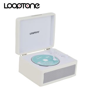 LoopTone Vintage Portable CD Player with Bluetooth 5.3 for Home2000mAh Rechargeable Retro Suitcase Desktop CD Player with Speakers Headphone Output TF Card USB Disk Built-in Speaker and AUX in