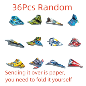 36Pcs DIY Childrens Origami Airplane Parent-Child Full-Color Handmade Toy Airplane Educational Toy Hands-On Ability Puzzle Toy