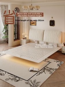 MEIZHAISHENGHUO | Detachable Chenille Elephant Ears Suspended Bed Carbon Steel Small Household Thin Headboard Soft Padded Bed Linen