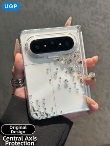 UGP | Transparent Luxury Diamond-studded Hinged Full-Enclosed Case For Foldable Phone
