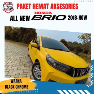 Paket Outer & Handle Cover Warna Black Chrome ALL NEW Brio 2018-up Aksesories Mobil Kualitas Premium Grade A Bisa COD Cover All New Brio