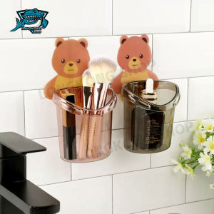 ที่วางยาสีฟัน รูปหมีน้อย ชั้นวางของในห้องน้ำติดผนัง กล่องเก็บอุปกรณ์อาบน้ำ