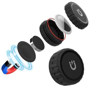 1pc Durable Magnetic Air Tag Holder Case - Compatible with Air Tag - Sticker Included - Shockproof Waterproof Magnet-Based Tracking Device Mount