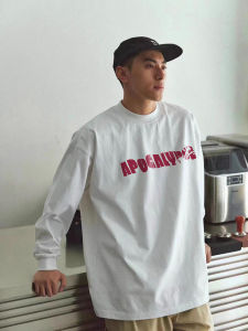 Áo Thun Dài Tay in Chữ Phong Cách Mỹ Dành Cho Nam Mùa Xuân Thu Rộng Rãi Cổ Nhỏ Thời Trang Thường Ngày Bằng Vải Cotton Kháng Khuẩn