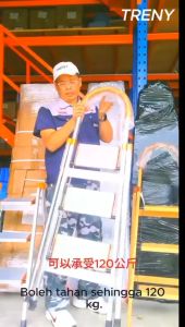 TRENY SGS Aluminium Extra Wide Pedal 3 4 5 6 Step Ladder Household Non-Slip Work SGS Antarabangsa Mantap Aluminium Tangga