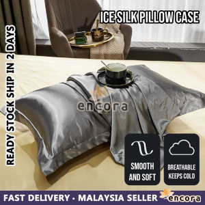 Encora Soft Ice Silk Pillowcase Silk Pillow Cover Plain Cover Design Sarung Bantal Kekabu Cotton Sarung Bantal Kosong