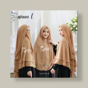 KHIMAR INSTAN 2 LAYER AINUN FREE NIQAB (by raisa)