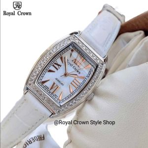 นาฬิกา Royal Crown แท้100%นาฬิกาผู้หญิงสายหนังแท้กันน้ำมีบัตรับประกัน1ปีจัดส่งพร้อมกล่องครบเช็ค