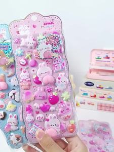 Cute Bunny Stereo Foam Stickers Self-Adhesive Stickers for Scrapbooking DIY Crafts & Decoration Cartoon Decorative Stickers