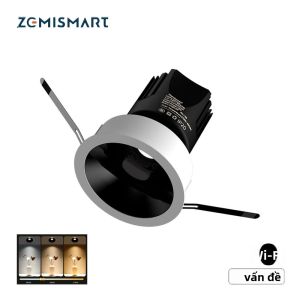 Đèn LED WiFi Zemismart Matter 12W Đèn Trần Âm Trần Tròn Có Thể Điều Chỉnh Độ Sáng Góc Chống Chói Có Thể Điều Chỉnh Tương Thích Với Ứng Dụng Alexa Google Home