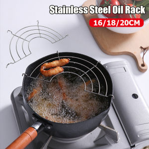 กระชอนสแตนเลสเป็นรูปครึ่งวงกลมสำหรับ Gorengan ชั้นวางเครื่องทำความเย็นในครัว