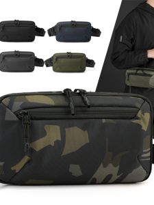 Casual Nylon Crossbody Bag for Men Lightweight Motorcycle Riding Commuter Sling Chest Bag Soft Polyester Lining Zipper Closure