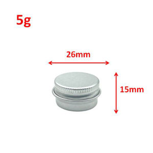 10Pcs 5g 10g 15g 20g 30g 50g Empty Silver Aluminum Tins Cans Screw Top Round Candle Spice Tins Cans with Screw Lid Containers