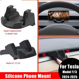 For Tesla Model 3 Y Highland 2017-2025 Liquid Silicone Rubber Car Phone Holder No trace Clip-on For Dashboard Air Vent