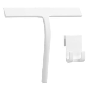 All-Purpose Shower Squeegee Stainless Steel Silicone Bath Squeegee Window Shower Door Squeegee for Shower Glass Doors with Hook