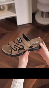 Sandal Pria Fashion Import MKF 01 - Sendal Kulit Casual Slop Santai Cowok Korea Guanzumei