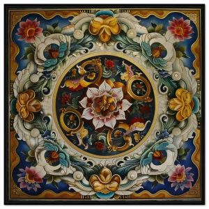 Tranh phông nền thờ cúng họa tiết tranh phật cổ điển tranh treo tường tranh dán tường in canvas. CGI - 439