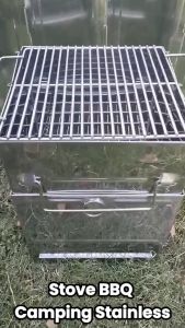 Kompor Camping Portable Kayu & Arang - Stove BBQ Camping Stainless