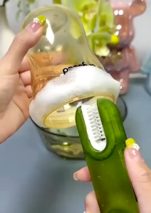 แปรงล้างเเก้วน้ำ แปรงล้างขวดนม Cleaner Brush แปรงล้างขวด 3 In 1 รูปตัวU แปรงขนแข็งมุม อเนกประสงค์ หมุนได้ ล้างขวดนม ที่ล้างขวด