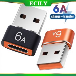 ECILY 6A Type C Female To USB A Male OTG Adapter USB-C Converter For Macbook Xiaomi Samsung Oneplus Realme Cable Connector Adaptor