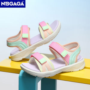 NBGAGA | Children Casual Flat Sandals For Girls Summer Beach Shoes Breathable Open Toe Non-Slip Outdoor Kids Walking Sandials