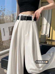 High Waist Suit Wide Leg Pants Womens Winter Drape Straight Casual Trousers Long Floor-Length High Heels Friendly