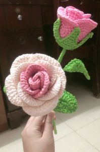 HOA HỒNG GHÉP CÁNH BẰNG SỢI COTTON  VIỆT NAM  KHÔNG XÙ