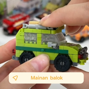 Mini Cars 3D Model Building Blocks Toys DIY Assembling Ornaments Gift for Kids Boys and Girls