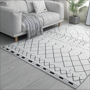 Optical Illusion Black Grid Design Rug