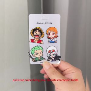 Bandai | 6pcs Cartoon Pirate Enamel Pins Set Anime Character Metal Brooches Pirate Ship Lapel Badges for Backpack Decor Gift For Fans