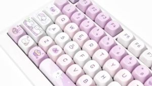 USLION 95Keys Dessert Cat Theme Keycaps MOA Profile PBT Key Caps Kit for 61/64/68/84/75/87Keys GMK67 Gaming Mechanical Keyboard
