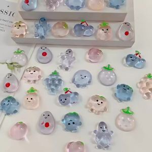 20pcs Mini Transparent Fruit Mochi Squishy Stress Relief Toys for Kids Birthday Party Favors Prizes Guest Gifts Goodie Filler