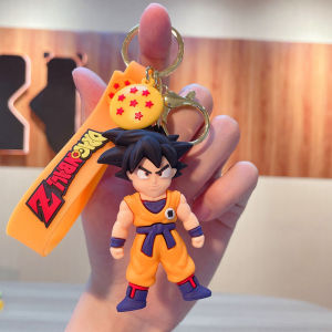 Bandai | Anime Dragon Ball Keychain Fashion Jewelry Son Goku Vegeta Piccolo Action Figures 8CM PVC Key Ring for Men Women Bag Pendant