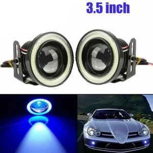 [Local seller+COD]🥇2pcs 3.5 inch Car COB LED Angel Eyes Fog Light Ring Lens Projector Halo Ring Fog Lamp