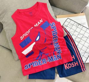 43-70kg VNXK bộ sát nách quần đùi thun coton đẹp chuẩn hàng xuất khủng long siêu anh hùng cá mập 200