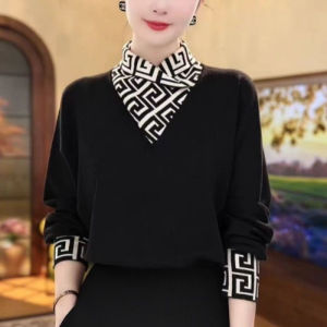QIAOXIZI | Womens Half-High Neck Fleece Lined Oversized Turtleneck Top