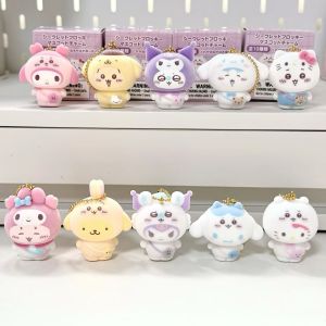Chiikawa Three Loves Owl 2025 New Flocking Doll Pendant Blind Box Display Box KT Collaborative Edition Collectible Toy
